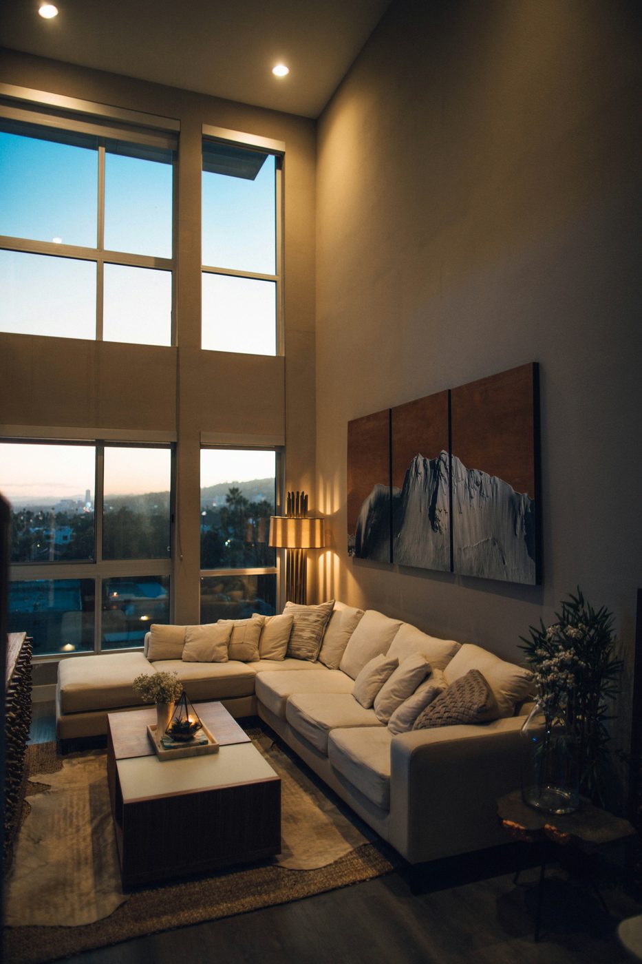 Beautifully painted, warm modern living room